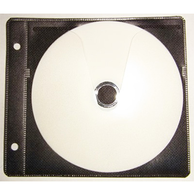 不織布ケース 高品質 FD-100BK-W 黒色 2穴 両面収納 厚手 CD・DVDケース